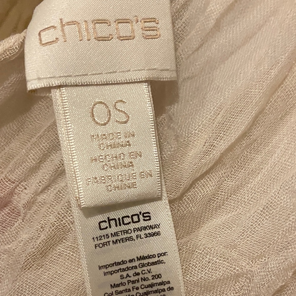 Chico's Vibrant Orange and Tan Scarf - Picture 2 of 5